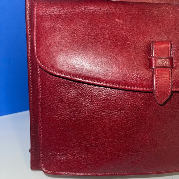 Franklin Covey Burgundy Leather Satchel - Picture 4 of 16